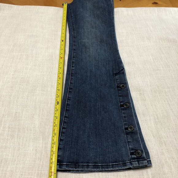 Anthropologie Pilcro High Rise Bootcut Jeans Womens 28 Button Hem Boho Western - Picture 14 of 15